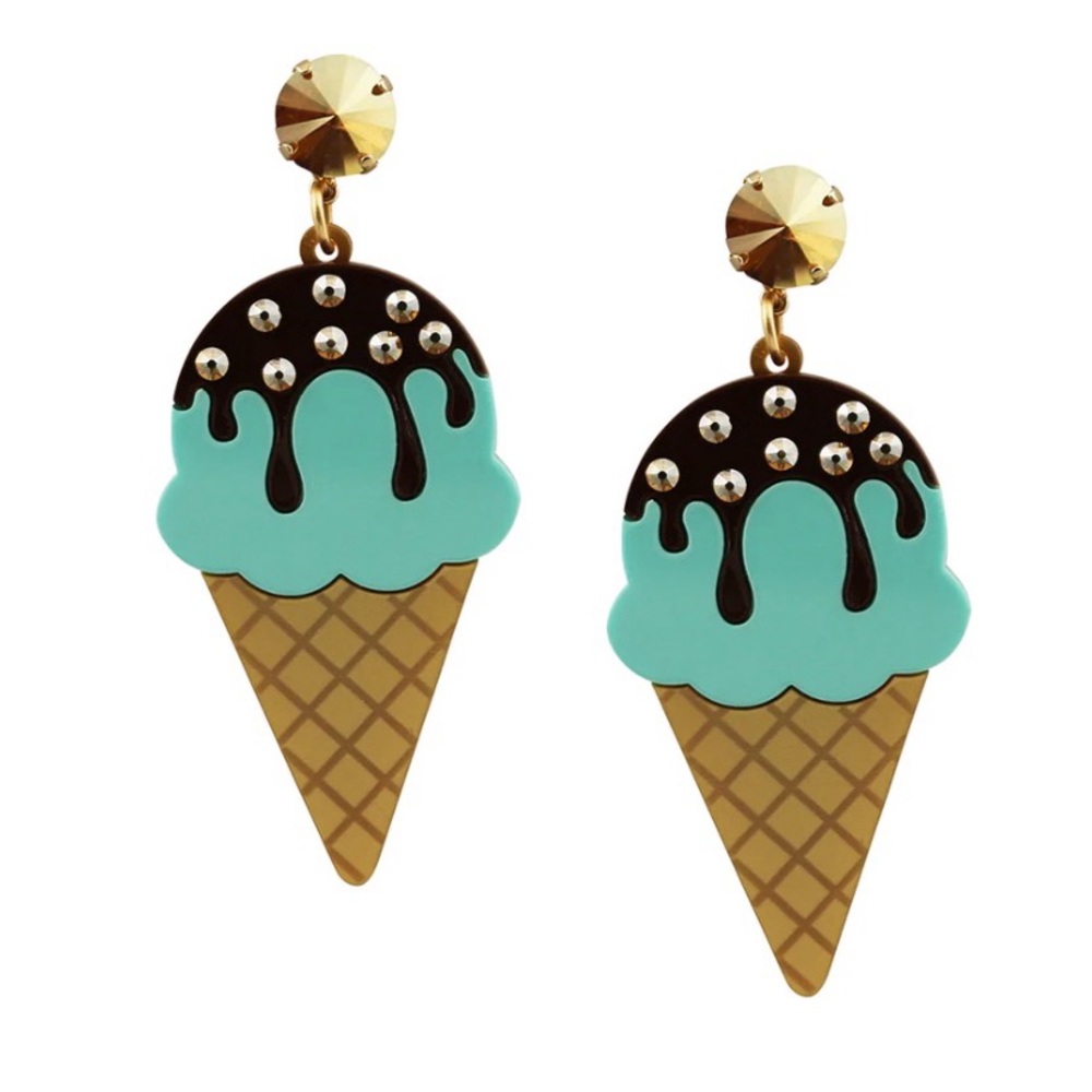 Jennifer Loiselle Statement Mint Chocolate Chip Ice cream Earrings